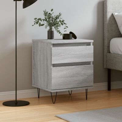 vidaXL Nachttisch Grau Sonoma 40x35x50 cm Holzwerkstoff - Grau vidaXL Nachttisch Grau Sonoma 40x35x50 cm Holzwerkstoff - Grau