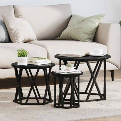 vidaXL Schwarze Eiche Holz Werkstoff Couchtisch - Couchtisch vidaXL Schwarze Eiche Holz Werkstoff Couchtisch - Couchtisch