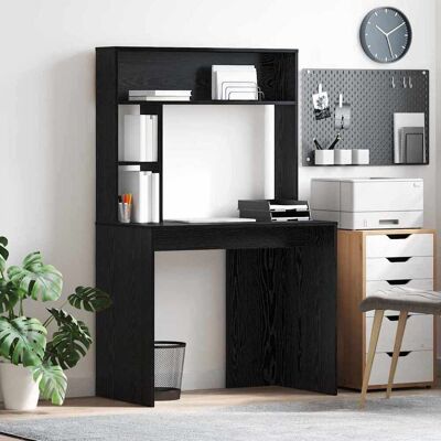 vidaXL Schreibtisch mit Regal Schwarz Eichen-Optik 91 x 50 x 149 cm - Schwarz vidaXL Schreibtisch mit Regal Schwarz Eichen-Optik 91 x 50 x 149 cm - Schwarz