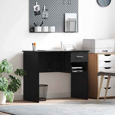 vidaXL Schreibtisch Schwarz Eichen-Optik 90 x 49 x 75 cm Holzwerkstoff - Schwarz vidaXL Schreibtisch Schwarz Eichen-Optik 90 x 49 x 75 cm Holzwerkstoff - Schwarz