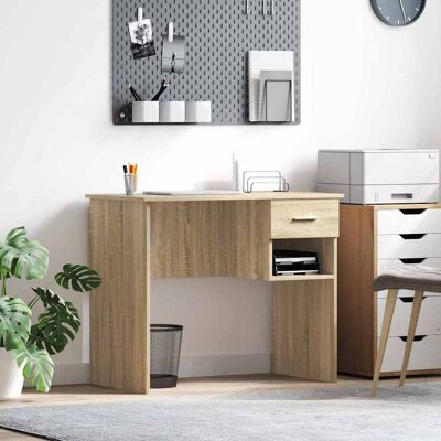 vidaXL Schreibtisch Sonoma-Eiche 90 x 49 x 75 cm Holzwerkstoff - Braun vidaXL Schreibtisch Sonoma-Eiche 90 x 49 x 75 cm Holzwerkstoff - Braun