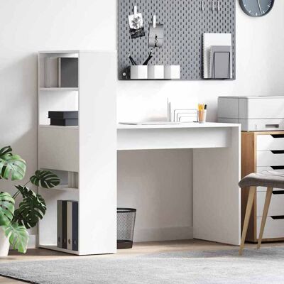 vidaXL Schreibtisch mit Regal Weiß 113 x 54 x 120 cm Holzwerkstoff - Weiß vidaXL Schreibtisch mit Regal Weiß 113 x 54 x 120 cm Holzwerkstoff - Weiß