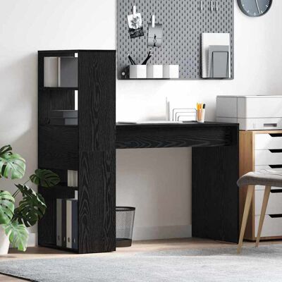 vidaXL Schreibtisch mit Regal Schwarz Eichen-Optik 113 x 54 x 120 cm - Schwarz vidaXL Schreibtisch mit Regal Schwarz Eichen-Optik 113 x 54 x 120 cm - Schwarz