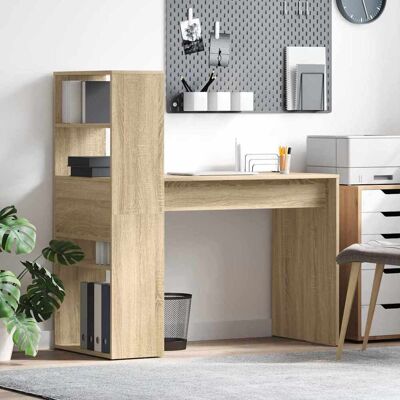 vidaXL Schreibtisch Sonoma-Eiche 113 x 54 x 120 cm Holzwerkstoff - Braun vidaXL Schreibtisch Sonoma-Eiche 113 x 54 x 120 cm Holzwerkstoff - Braun