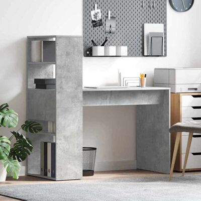 vidaXL Schreibtisch Beton Grau 113 x 54 x 120 cm Holzwerkstoff - Grau vidaXL Schreibtisch Beton Grau 113 x 54 x 120 cm Holzwerkstoff - Grau