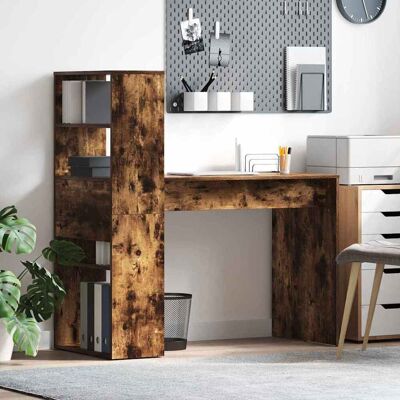 vidaXL Schreibtisch Geräucherte Eiche 113 x 54 x 120 cm Holzwerkstoff - Braun vidaXL Schreibtisch Geräucherte Eiche 113 x 54 x 120 cm Holzwerkstoff - Braun