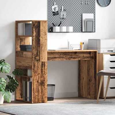 vidaXL Schreibtisch mit Regal Altholz 113 x 54 x 120 cm Holzwerkstoff - Braun vidaXL Schreibtisch mit Regal Altholz 113 x 54 x 120 cm Holzwerkstoff - Braun