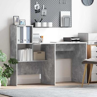 vidaXL Schreibtisch Beton Grau 131,5 x 50 x 106,5 cm Holzwerkstoff - Grau vidaXL Schreibtisch Beton Grau 131,5 x 50 x 106,5 cm Holzwerkstoff - Grau