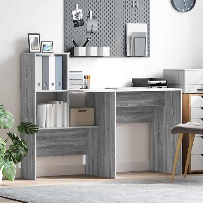 vidaXL Schreibtisch Graues Sonoma 131,5 x 50 x 106,5 cm Holzwerkstoff - Grau vidaXL Schreibtisch Graues Sonoma 131,5 x 50 x 106,5 cm Holzwerkstoff - Grau