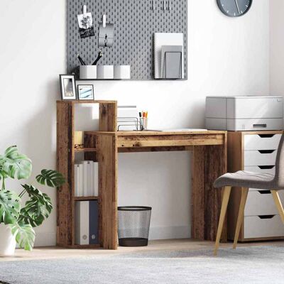 vidaXL Schreibtisch mit Regal Altholz 100 x 40 x 90 cm Holzwerkstoff - Braun vidaXL Schreibtisch mit Regal Altholz 100 x 40 x 90 cm Holzwerkstoff - Braun