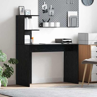 vidaXL Schreibtisch mit Regal Schwarz Eichen-Optik 102 x 50 x 124 cm - Schwarz vidaXL Schreibtisch mit Regal Schwarz Eichen-Optik 102 x 50 x 124 cm - Schwarz