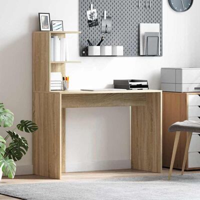 vidaXL Schreibtisch Sonoma-Eiche 102 x 50 x 124 cm Holzwerkstoff - Braun vidaXL Schreibtisch Sonoma-Eiche 102 x 50 x 124 cm Holzwerkstoff - Braun