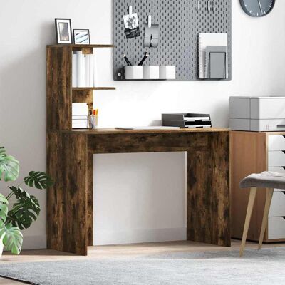vidaXL Schreibtisch Geräucherte Eiche 102 x 50 x 124 cm Holzwerkstoff - Braun vidaXL Schreibtisch Geräucherte Eiche 102 x 50 x 124 cm Holzwerkstoff - Braun