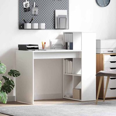 vidaXL Schreibtisch mit Regal Weiß 108 x 55 x 103.5 cm Holzwerkstoff - Weiß vidaXL Schreibtisch mit Regal Weiß 108 x 55 x 103.5 cm Holzwerkstoff - Weiß