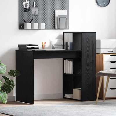vidaXL Schreibtisch mit Regal Schwarz Eichen-Optik 108 x 55 x 103.5 cm - Schwarz vidaXL Schreibtisch mit Regal Schwarz Eichen-Optik 108 x 55 x 103.5 cm - Schwarz