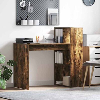 vidaXL Schreibtisch mit Regal Geräucherte Eiche 108 x 55 x 103.5 cm - Braun vidaXL Schreibtisch mit Regal Geräucherte Eiche 108 x 55 x 103.5 cm - Braun
