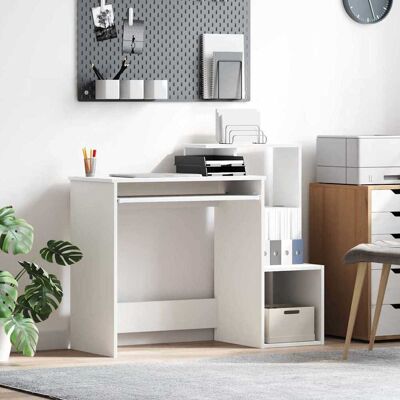 vidaXL Schreibtisch mit Regal Weiß 106 x 41 x 88.5 cm Holzwerkstoff - Weiß vidaXL Schreibtisch mit Regal Weiß 106 x 41 x 88.5 cm Holzwerkstoff - Weiß