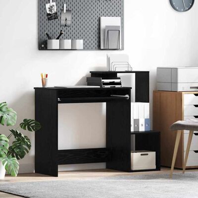 vidaXL Schreibtisch mit Regal Schwarz Eichen-Optik 106 x 41 x 88.5 cm - Schwarz vidaXL Schreibtisch mit Regal Schwarz Eichen-Optik 106 x 41 x 88.5 cm - Schwarz