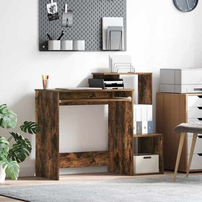 vidaXL Schreibtisch Geräucherte Eiche 106 x 41 x 88.5 cm Holzwerkstoff - Braun vidaXL Schreibtisch Geräucherte Eiche 106 x 41 x 88.5 cm Holzwerkstoff - Braun