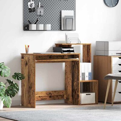 vidaXL Schreibtisch mit Regal Altholz 106 x 41 x 88.5 cm Holzwerkstoff - Braun vidaXL Schreibtisch mit Regal Altholz 106 x 41 x 88.5 cm Holzwerkstoff - Braun