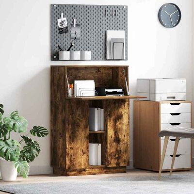 vidaXL Schreibtisch mit Regal Geräucherte Eiche 71.5 x 31.5 x 106.5 cm - Braun vidaXL Schreibtisch mit Regal Geräucherte Eiche 71.5 x 31.5 x 106.5 cm - Braun
