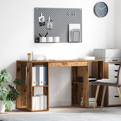 vidaXL Schreibtisch mit Regal Altholz 130 x 50.5 x 75 cm Holzwerkstoff - Braun vidaXL Schreibtisch mit Regal Altholz 130 x 50.5 x 75 cm Holzwerkstoff - Braun