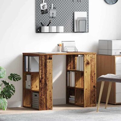 vidaXL Schreibtisch mit Regal Altholz 90 x 50 x 75 cm Holzwerkstoff - Braun vidaXL Schreibtisch mit Regal Altholz 90 x 50 x 75 cm Holzwerkstoff - Braun