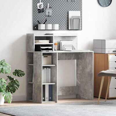 vidaXL Schreibtisch Beton Grau 90 x 48 x 101,5 cm Holzwerkstoff - Grau vidaXL Schreibtisch Beton Grau 90 x 48 x 101,5 cm Holzwerkstoff - Grau