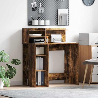 vidaXL Schreibtisch Geräucherte Eiche 90 x 48 x 101,5 cm Holzwerkstoff - Braun vidaXL Schreibtisch Geräucherte Eiche 90 x 48 x 101,5 cm Holzwerkstoff - Braun