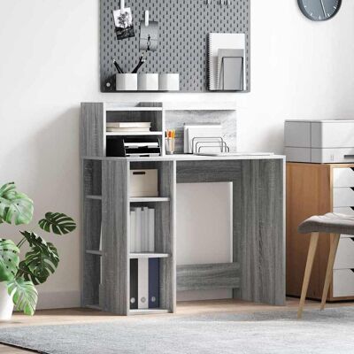 vidaXL Schreibtisch Graues Sonoma 90 x 48 x 101,5 cm Holzwerkstoff - Grau vidaXL Schreibtisch Graues Sonoma 90 x 48 x 101,5 cm Holzwerkstoff - Grau