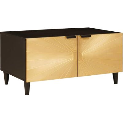 vidaXL Couchtisch Schwarz und Gold 80 x 50 x 40 cm Holzwerkstoff - Schwarz vidaXL Couchtisch Schwarz und Gold 80 x 50 x 40 cm Holzwerkstoff - Schwarz