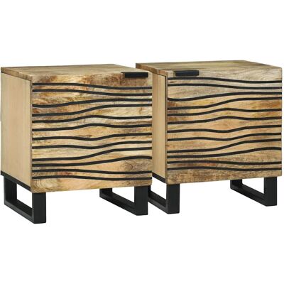 vidaXL Nachttisch 2 pcs Natur 40 x 33 x 46 cm Holzwerkstoff - Braun vidaXL Nachttisch 2 pcs Natur 40 x 33 x 46 cm Holzwerkstoff - Braun