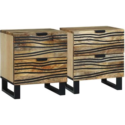 vidaXL Nachttisch 2 pcs Natur 40 x 33 x 46 cm Holzwerkstoff - Braun vidaXL Nachttisch 2 pcs Natur 40 x 33 x 46 cm Holzwerkstoff - Braun