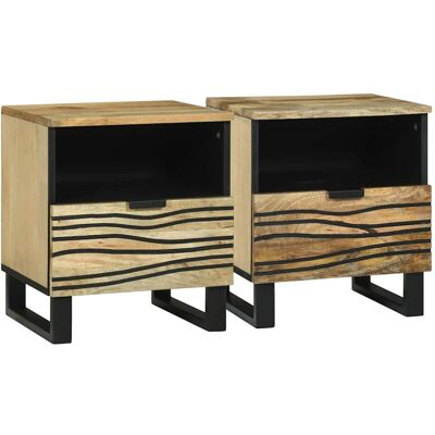 vidaXL Nachttisch 2 pcs Natur 40 x 33 x 46 cm Holzwerkstoff - Braun vidaXL Nachttisch 2 pcs Natur 40 x 33 x 46 cm Holzwerkstoff - Braun