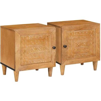 vidaXL Nachttisch 2 pcs Hellbraun 80 x 50 x 40 cm Holzwerkstoff - Braun vidaXL Nachttisch 2 pcs Hellbraun 80 x 50 x 40 cm Holzwerkstoff - Braun