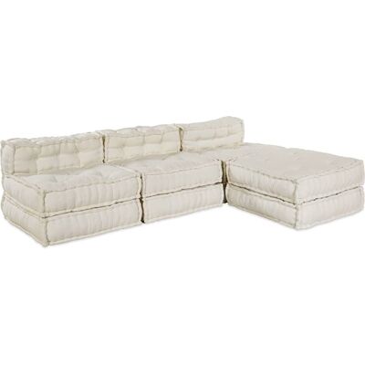 vidaXL Modulare Sofagarnitur 4 pcs Creme Stoff - Creme vidaXL Modulare Sofagarnitur 4 pcs Creme Stoff - Creme