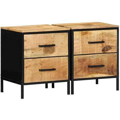 vidaXL Nachttisch 2 pcs Braun und Schwarz 40 x 35 x 50 cm - Braun vidaXL Nachttisch 2 pcs Braun und Schwarz 40 x 35 x 50 cm - Braun