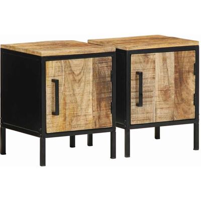 vidaXL Nachttisch 2 pcs Braun und Schwarz 30 x 30 x 40 cm - Braun vidaXL Nachttisch 2 pcs Braun und Schwarz 30 x 30 x 40 cm - Braun