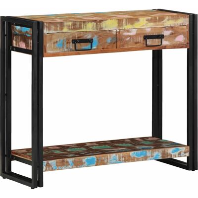 vidaXL Konsolentisch mit Regal Mehrfarbig Massives upgecyceltes Holz - Mehrfarbig vidaXL Konsolentisch mit Regal Mehrfarbig Massives upgecyceltes Holz - Mehrfarbig