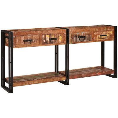 vidaXL Konsolen-Tische mit Regal 2 pcs Mehrfarbig 161 x 33 x 75 cm - Mehrfarbig vidaXL Konsolen-Tische mit Regal 2 pcs Mehrfarbig 161 x 33 x 75 cm - Mehrfarbig