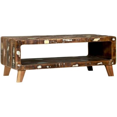 vidaXL Couchtisch 90 x 50 x 35 cm Massives upgecyceltes Holz - Mehrfarbig vidaXL Couchtisch 90 x 50 x 35 cm Massives upgecyceltes Holz - Mehrfarbig