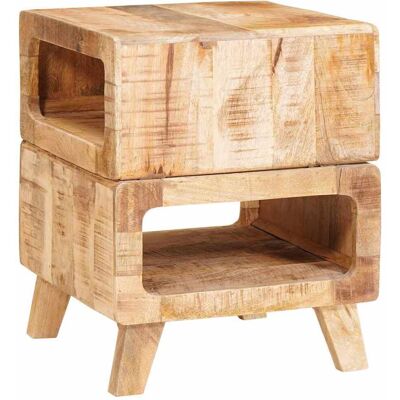 vidaXL Beistelltisch mit Regal Braun 40 x 40 x 49 cm Massivholz Mango - Braun vidaXL Beistelltisch mit Regal Braun 40 x 40 x 49 cm Massivholz Mango - Braun
