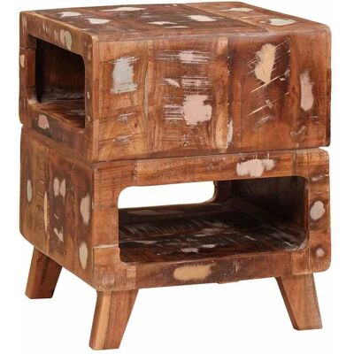 vidaXL Beistelltisch Braun 40 x 40 x 49 cm Massives upgecyceltes Holz - Mehrfarbig vidaXL Beistelltisch Braun 40 x 40 x 49 cm Massives upgecyceltes Holz - Mehrfarbig