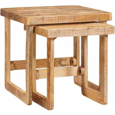 vidaXL Satztische 2 pcs Braun 46 x 46 x 45 cm Massivholz Mango - Braun vidaXL Satztische 2 pcs Braun 46 x 46 x 45 cm Massivholz Mango - Braun