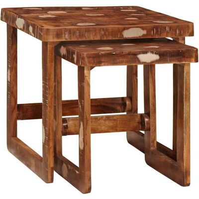 vidaXL Satztische 2 pcs 46 x 46 x 45 cm Massives upgecyceltes Holz - Mehrfarbig vidaXL Satztische 2 pcs 46 x 46 x 45 cm Massives upgecyceltes Holz - Mehrfarbig