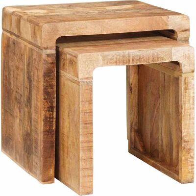 vidaXL Satztische 2 pcs Braun 46 x 40 x 46 cm Massivholz Mango - Braun vidaXL Satztische 2 pcs Braun 46 x 40 x 46 cm Massivholz Mango - Braun