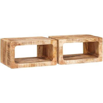 vidaXL Nachttisch 2 pcs Braun 45 x 30 x 24 cm Massivholz Mango - Braun vidaXL Nachttisch 2 pcs Braun 45 x 30 x 24 cm Massivholz Mango - Braun