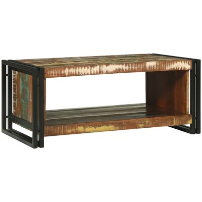 vidaXL Couchtisch 90 x 50 x 38 cm Massives upgecyceltes Holz - Mehrfarbig vidaXL Couchtisch 90 x 50 x 38 cm Massives upgecyceltes Holz - Mehrfarbig