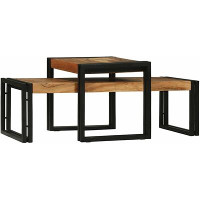 vidaXL Couchtisch 2 pcs Braun 48 x 40 x 40 cm Massivholz Akazie - Braun vidaXL Couchtisch 2 pcs Braun 48 x 40 x 40 cm Massivholz Akazie - Braun