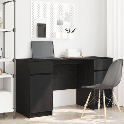 vidaXL Schreibtisch mit Regal Schwarz Eichen-Optik 140 x 49 x 76 cm - Schwarz vidaXL Schreibtisch mit Regal Schwarz Eichen-Optik 140 x 49 x 76 cm - Schwarz
